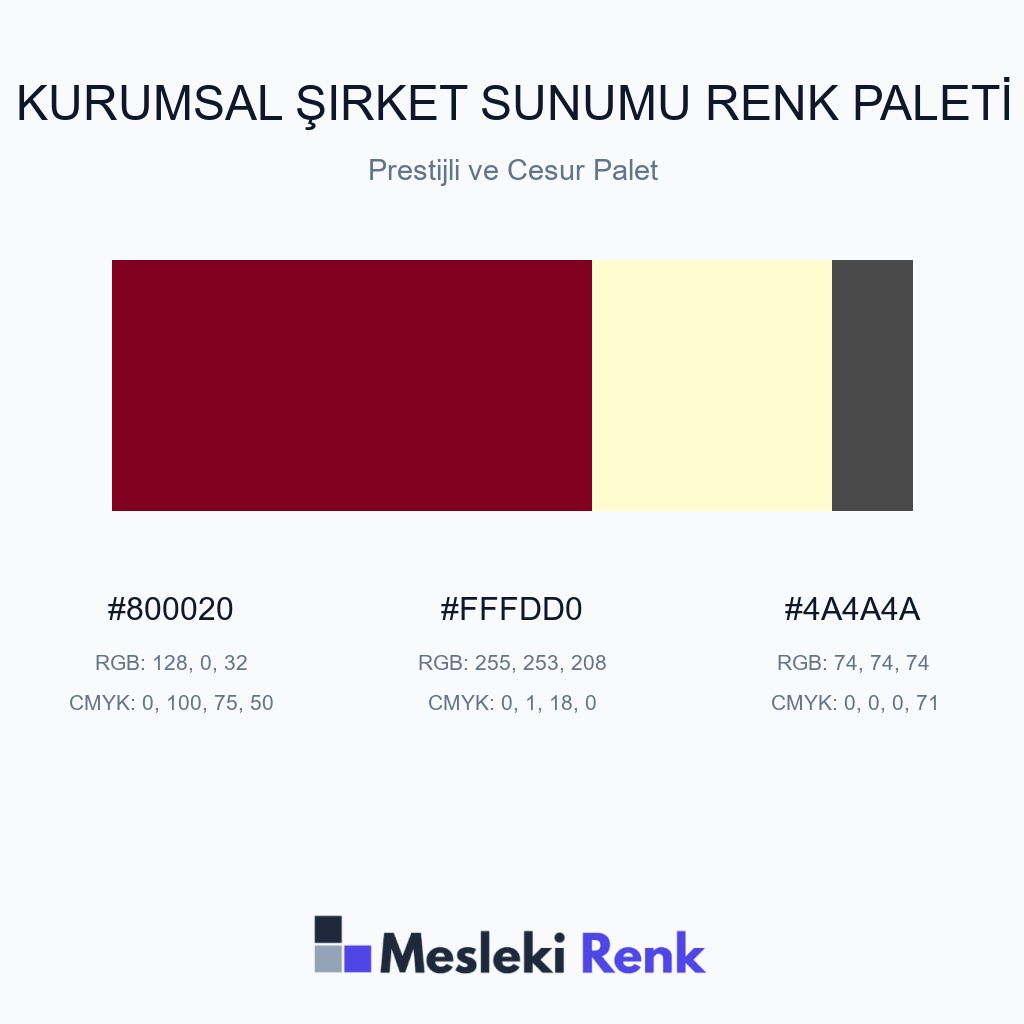 Kurumsal Şirket Sunumu Prestijli ve Cesur Palet Renk Paleti
