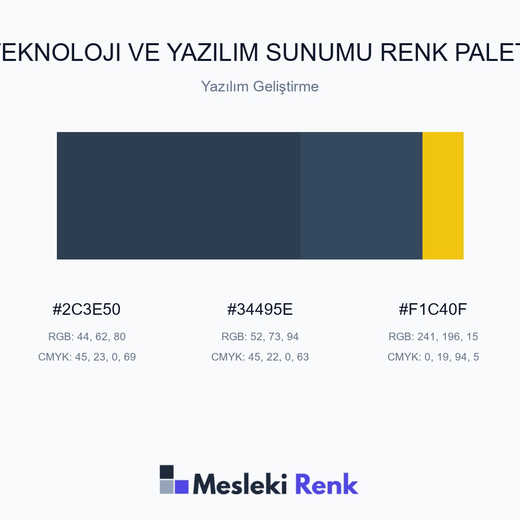 Teknoloji ve Yazılım Sunumu Yazılım Geliştirme Renk Paleti