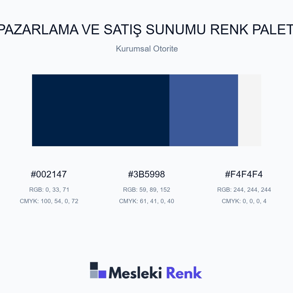 Pazarlama ve Satış Sunumu Kurumsal Otorite Renk Paleti