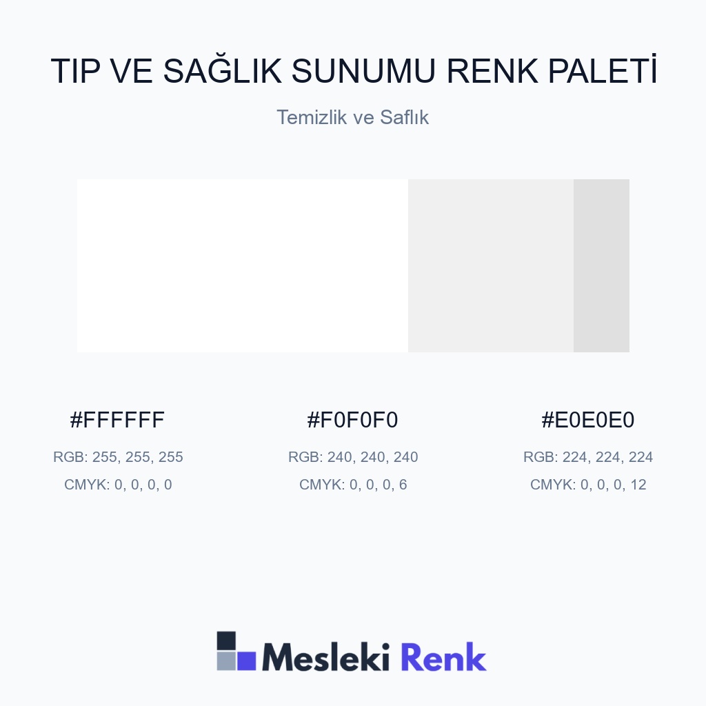 Tıp ve Sağlık Sunumu Temizlik ve Saflık Renk Paleti