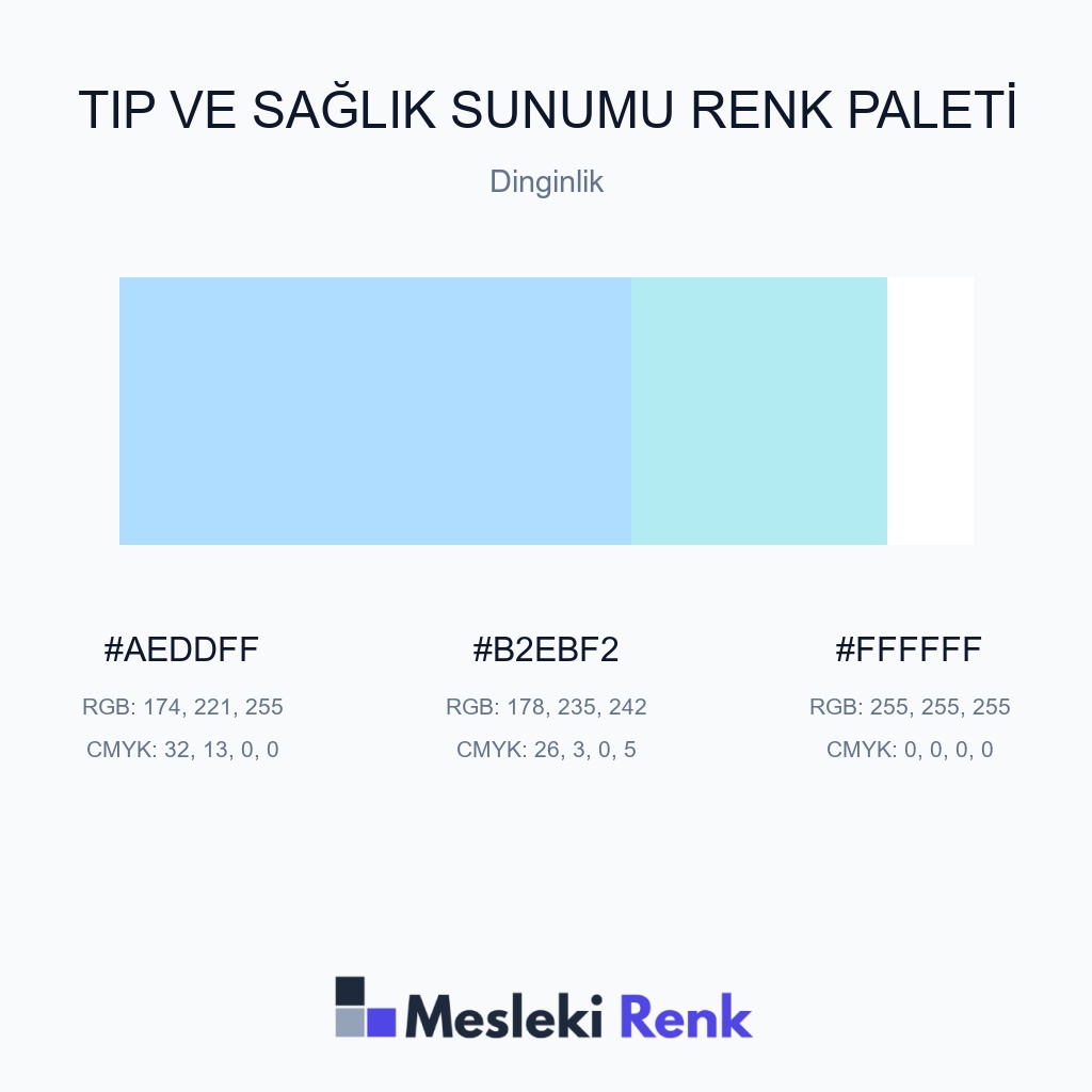 Tıp ve Sağlık Sunumu Dinginlik Renk Paleti