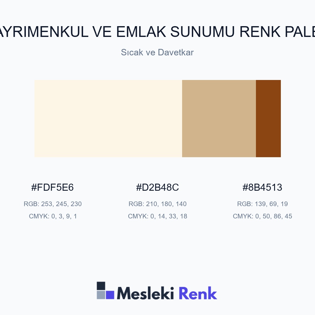 Gayrimenkul ve Emlak Sunumu Sıcak ve Davetkar Renk Paleti