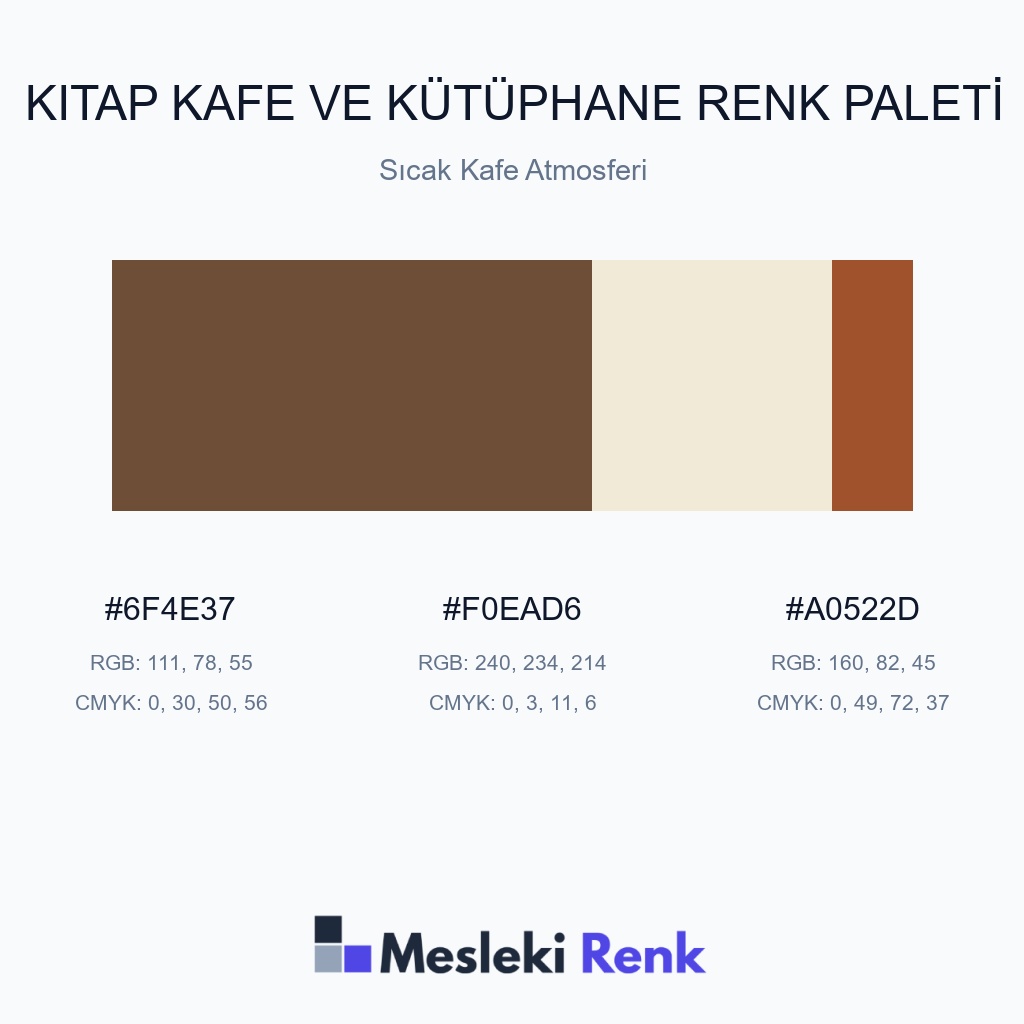 Kitap Kafe ve Kütüphane Sıcak Kafe Atmosferi Renk Paleti