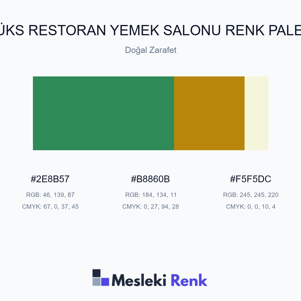 Lüks Restoran Yemek Salonu Doğal Zarafet Renk Paleti