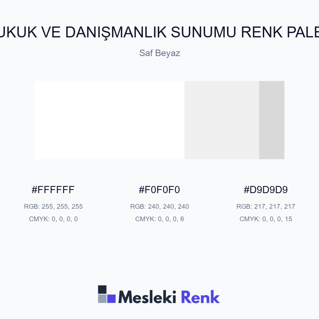 Hukuk ve Danışmanlık Sunumu Saf Beyaz Renk Paleti