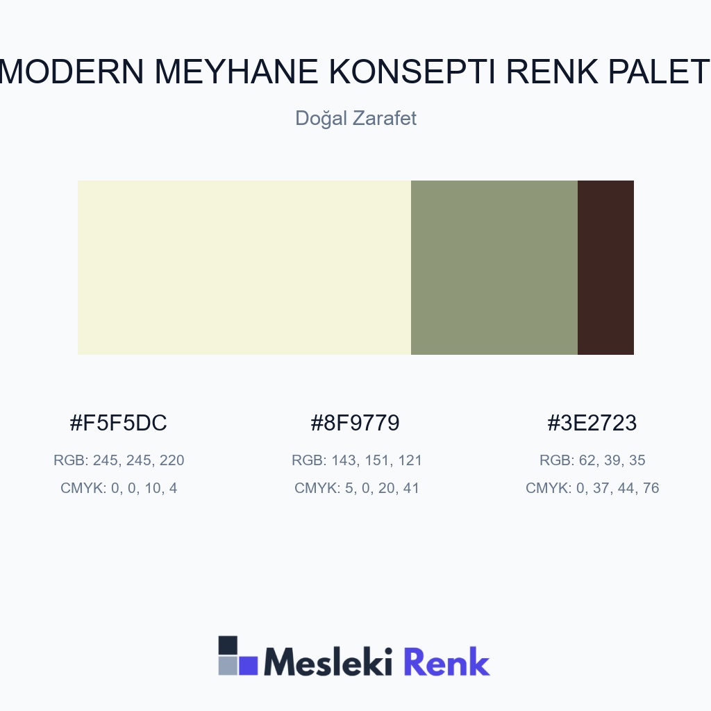 Modern Meyhane Konsepti Doğal Zarafet Renk Paleti
