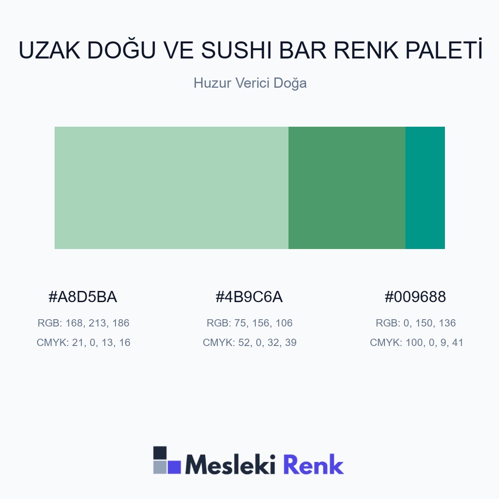 Uzak Doğu ve Sushi Bar Huzur Verici Doğa Renk Paleti