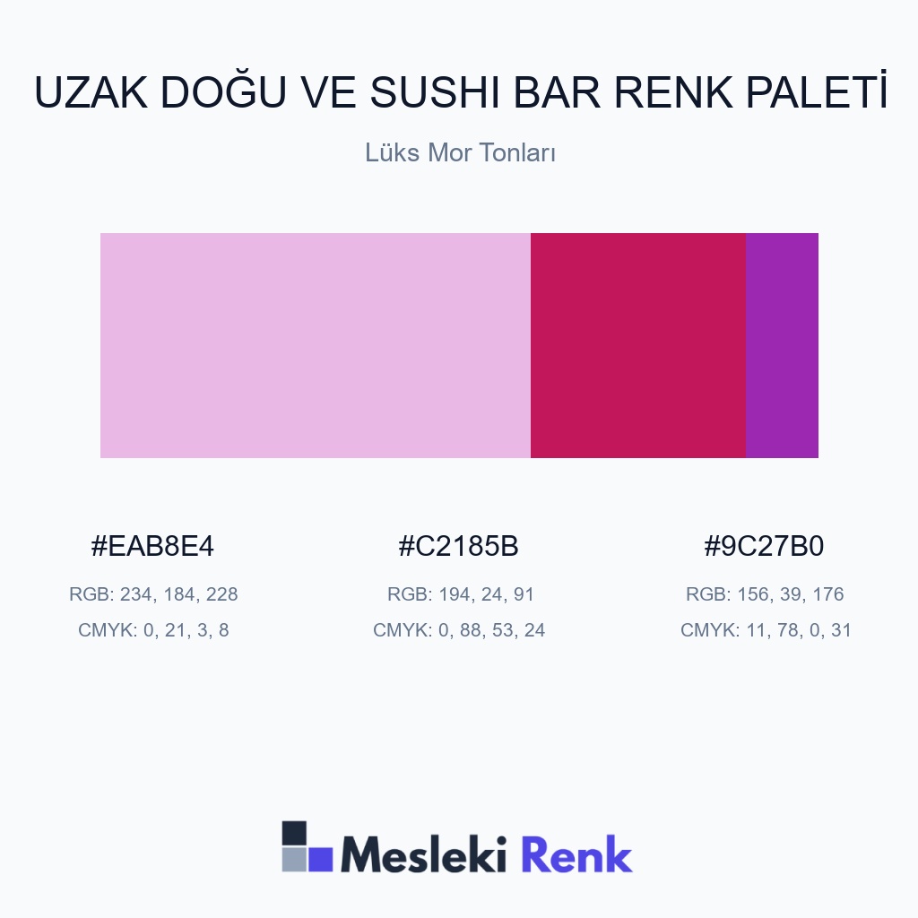 Uzak Doğu ve Sushi Bar Lüks Mor Tonları Renk Paleti