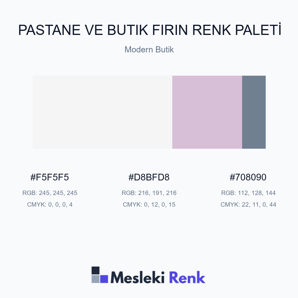 Pastane ve Butik Fırın Modern Butik Renk Paleti