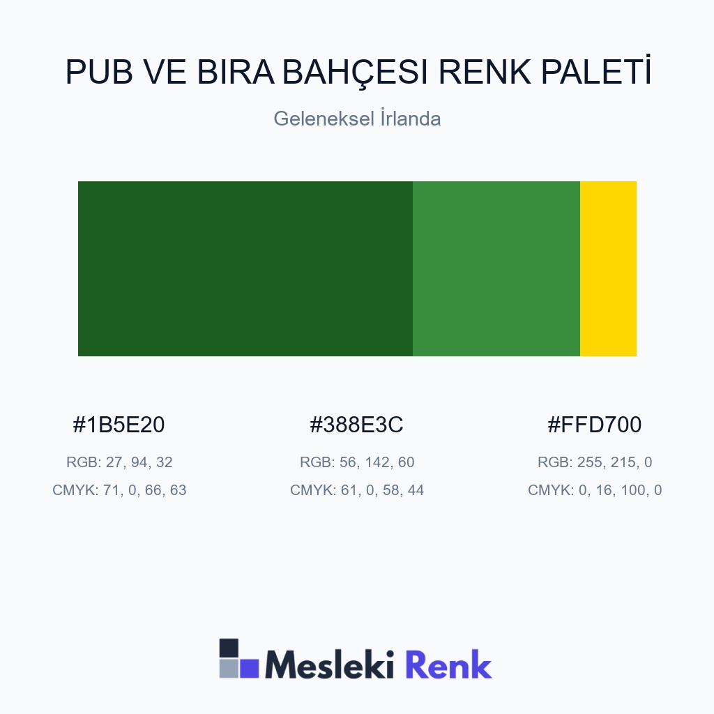 Pub ve Bira Bahçesi Geleneksel İrlanda Renk Paleti