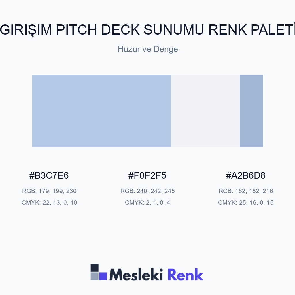 Girişim Pitch Deck Sunumu Huzur ve Denge Renk Paleti