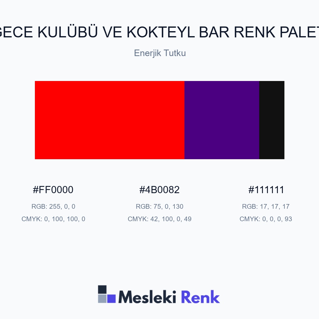 Gece Kulübü ve Kokteyl Bar Enerjik Tutku Renk Paleti