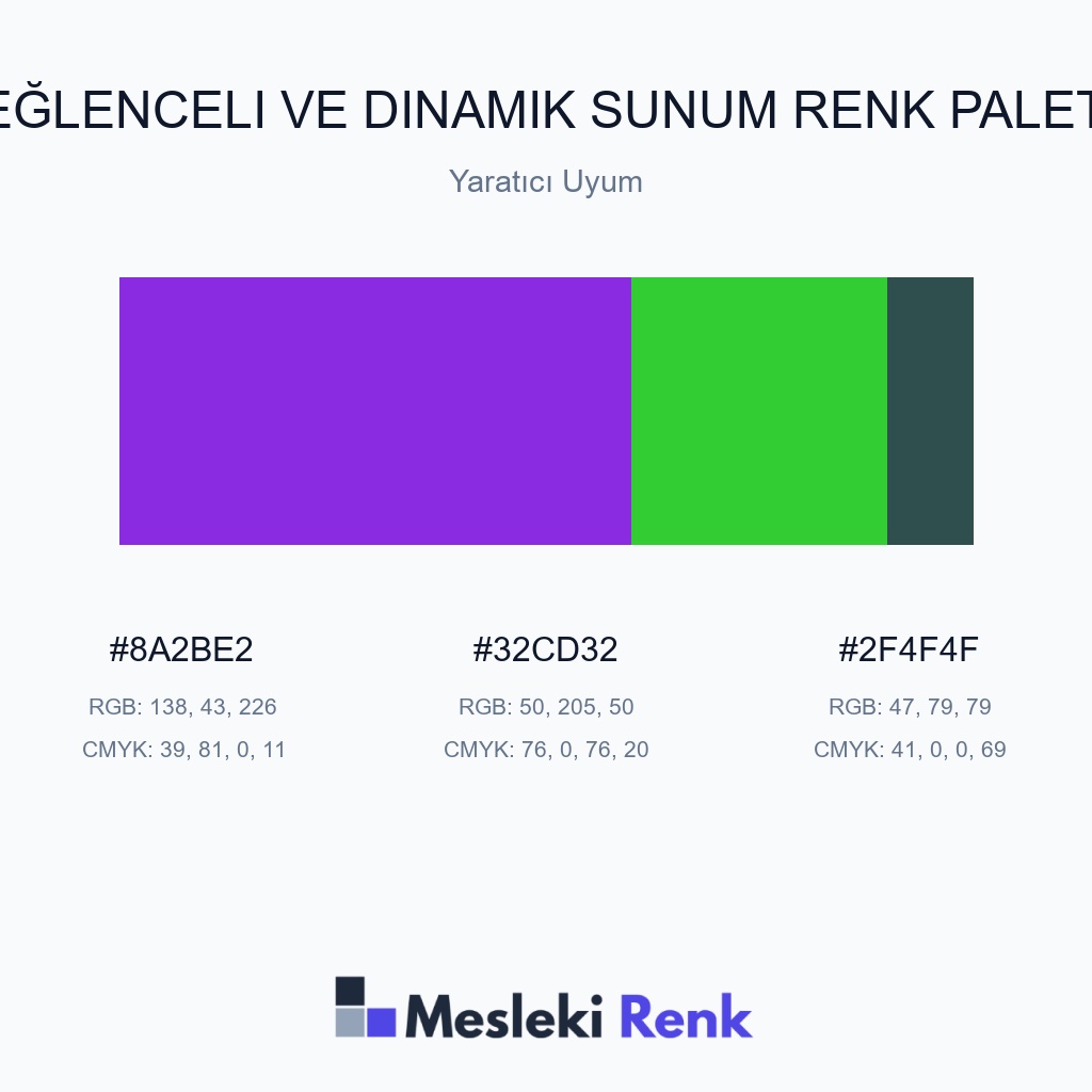 Eğlenceli ve Dinamik Sunum Yaratıcı Uyum Renk Paleti