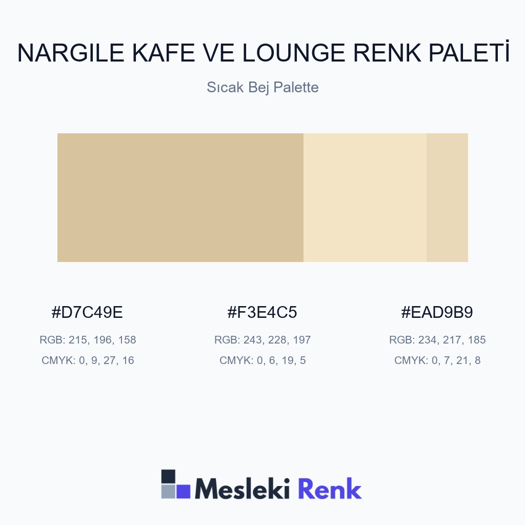 Nargile Kafe ve Lounge Sıcak Bej Palette Renk Paleti
