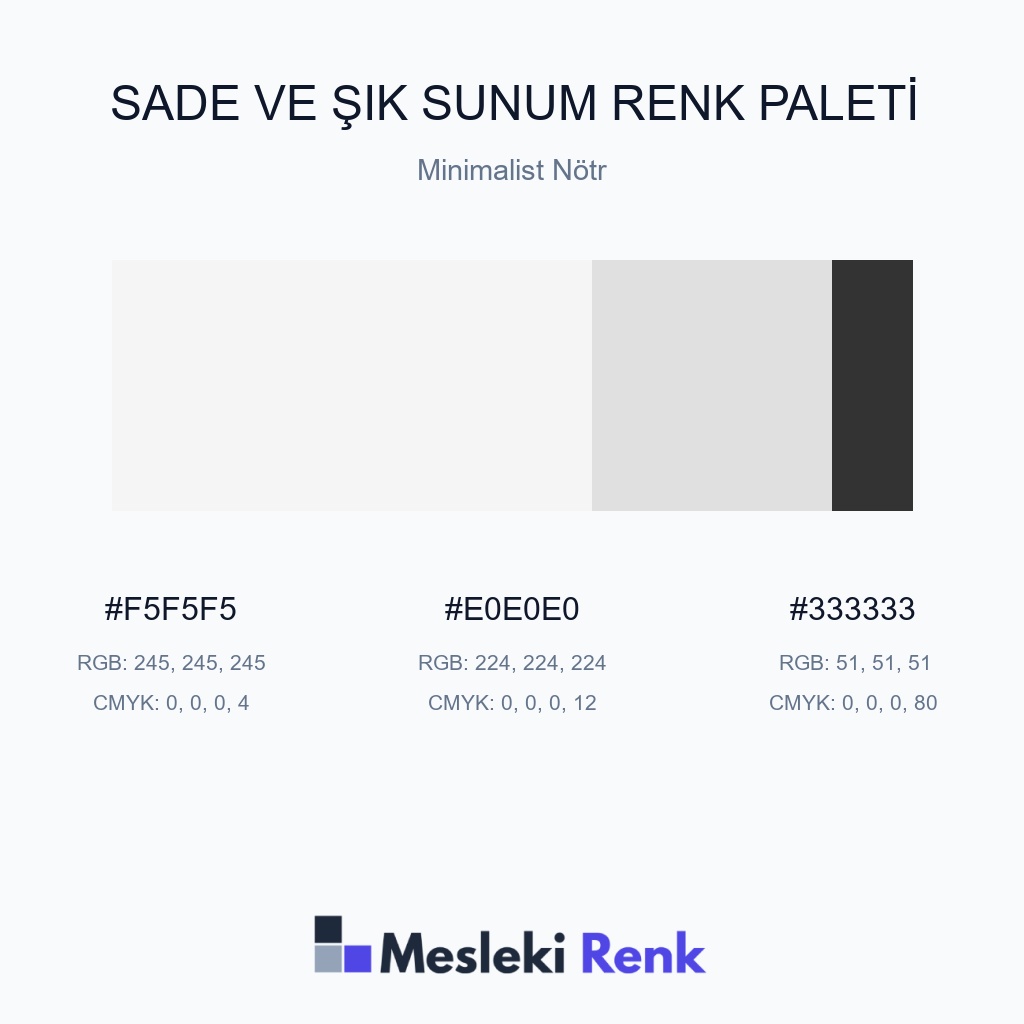 Sade ve Şık Sunum Minimalist Nötr Renk Paleti