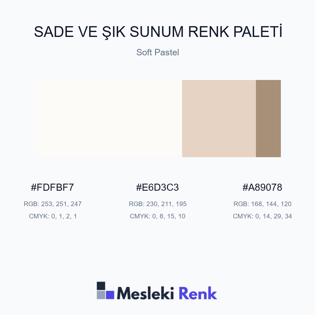 Sade ve Şık Sunum Soft Pastel Renk Paleti