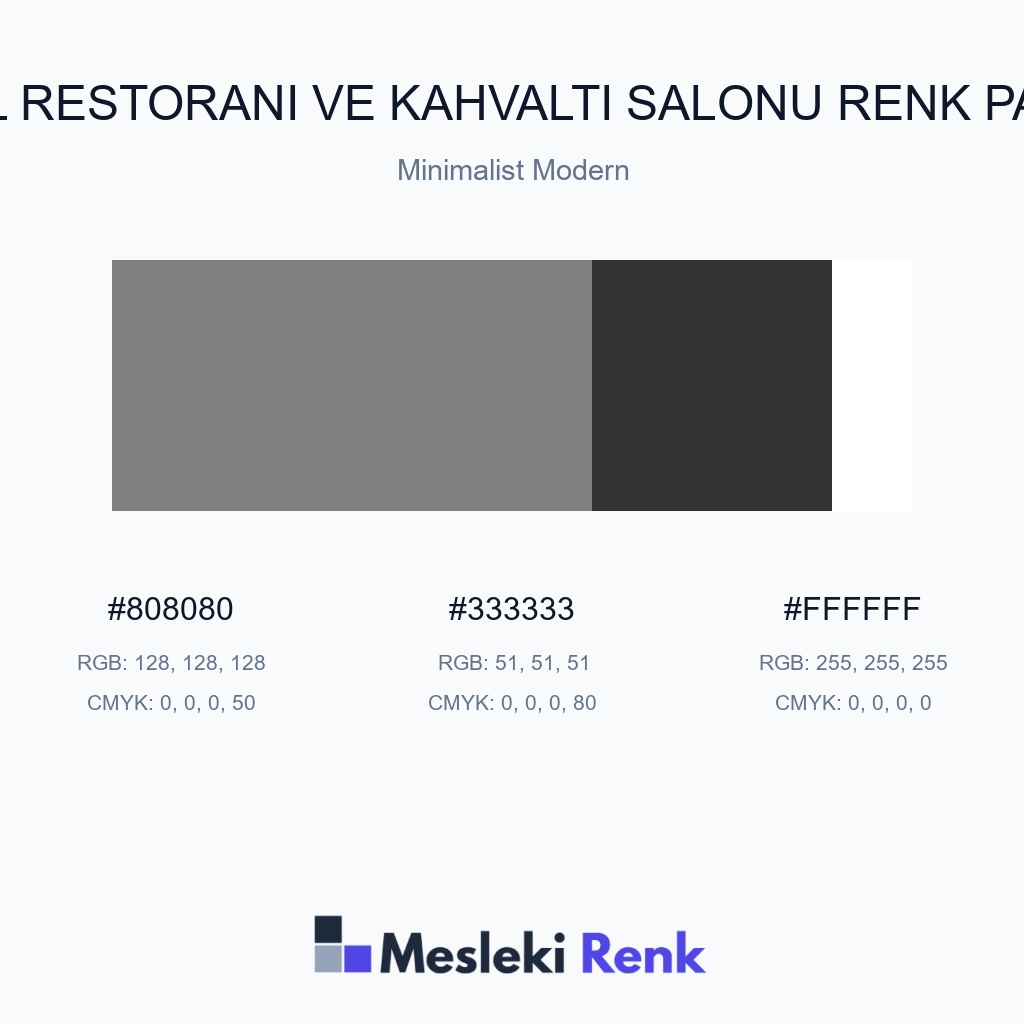 Otel Restoranı ve Kahvaltı Salonu Minimalist Modern Renk Paleti