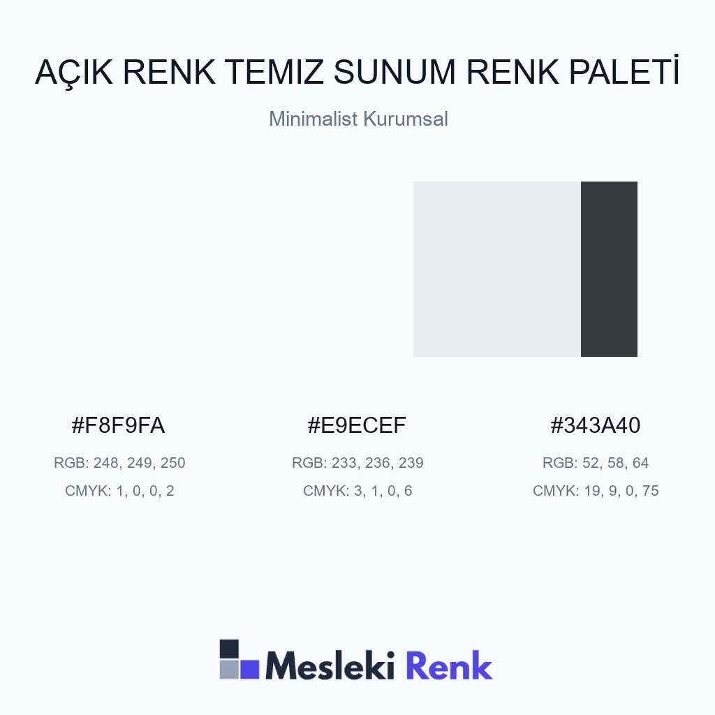 Açık Renk Temiz Sunum Minimalist Kurumsal Renk Paleti