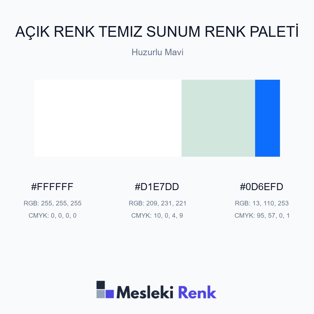 Açık Renk Temiz Sunum Huzurlu Mavi Renk Paleti