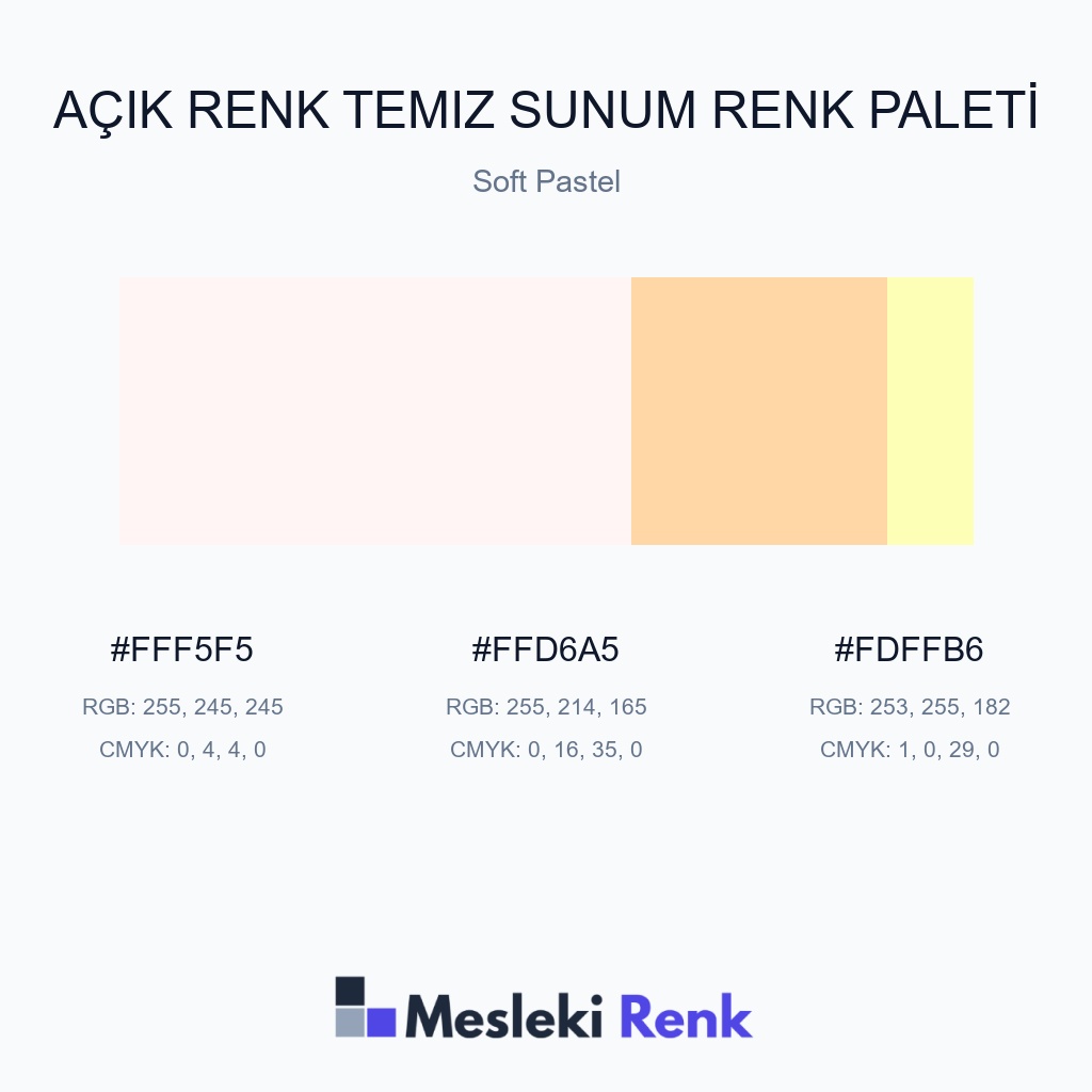 Açık Renk Temiz Sunum Soft Pastel Renk Paleti