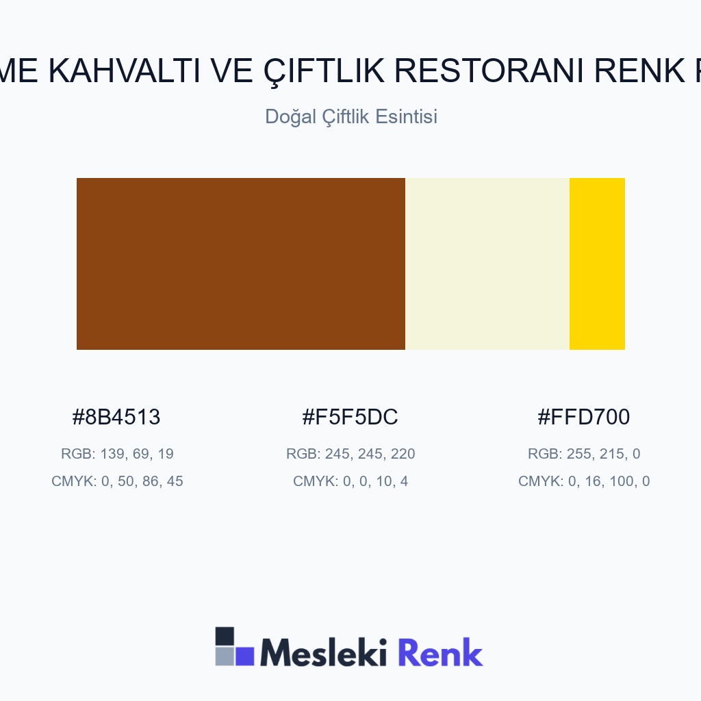Serpme Kahvaltı ve Çiftlik Restoranı Doğal Çiftlik Esintisi Renk Paleti