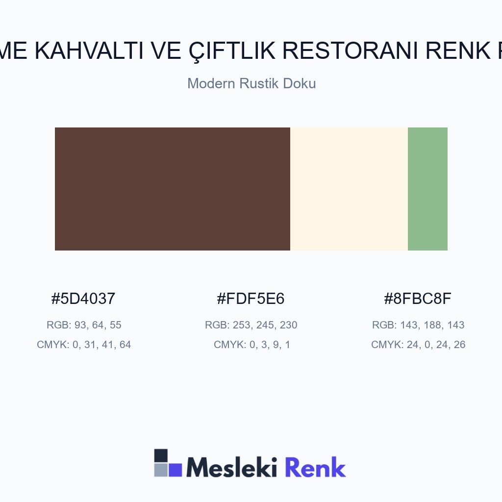 Serpme Kahvaltı ve Çiftlik Restoranı Modern Rustik Doku Renk Paleti