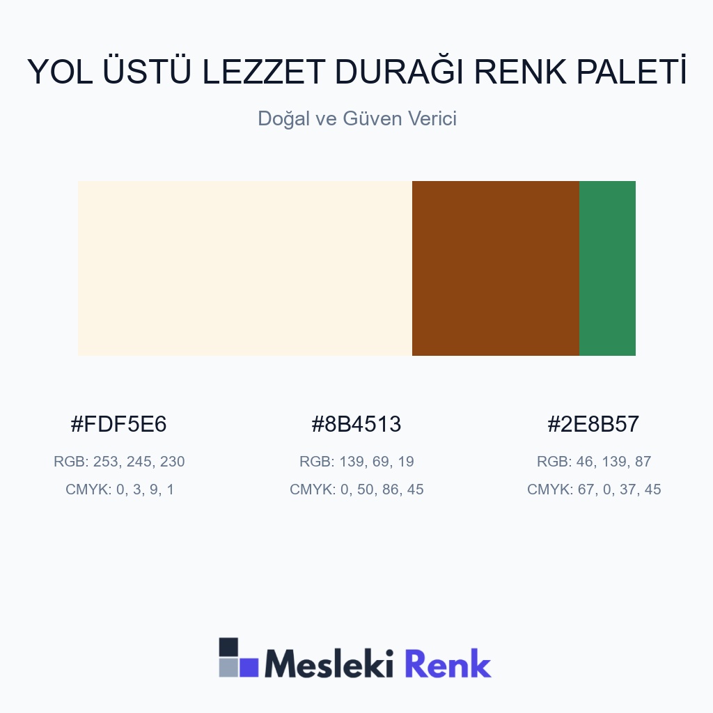 Yol Üstü Lezzet Durağı Doğal ve Güven Verici Renk Paleti