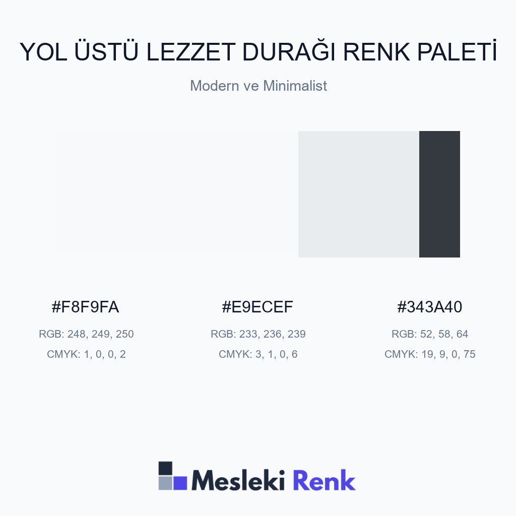 Yol Üstü Lezzet Durağı Modern ve Minimalist Renk Paleti