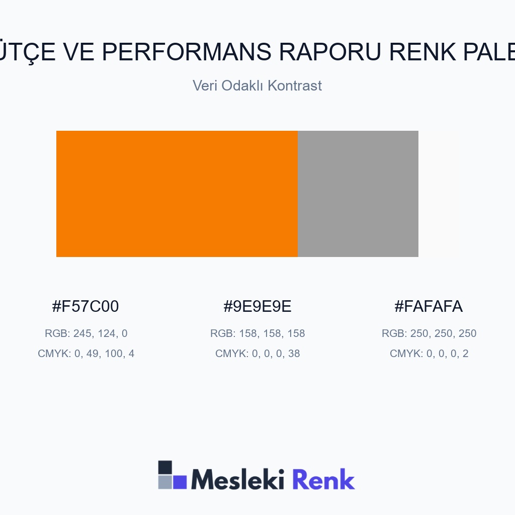 Bütçe ve Performans Raporu Veri Odaklı Kontrast Renk Paleti