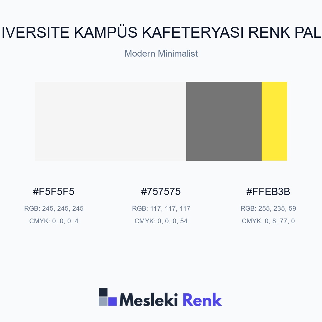 Üniversite Kampüs Kafeteryası Modern Minimalist Renk Paleti