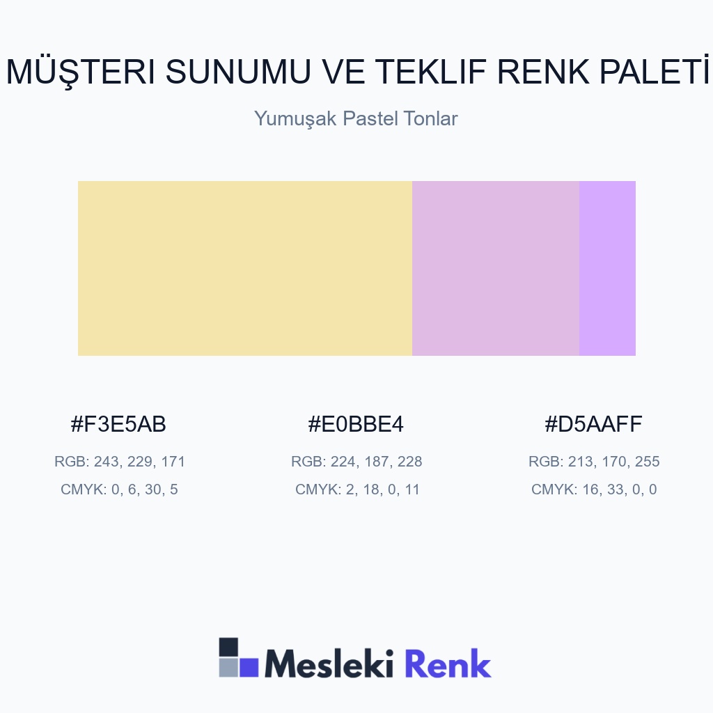 Müşteri Sunumu ve Teklif Yumuşak Pastel Tonlar Renk Paleti