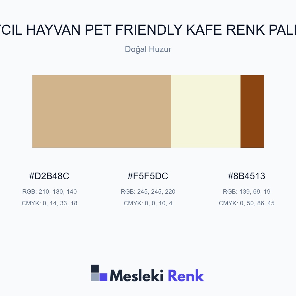 Evcil Hayvan Pet Friendly Kafe Doğal Huzur Renk Paleti