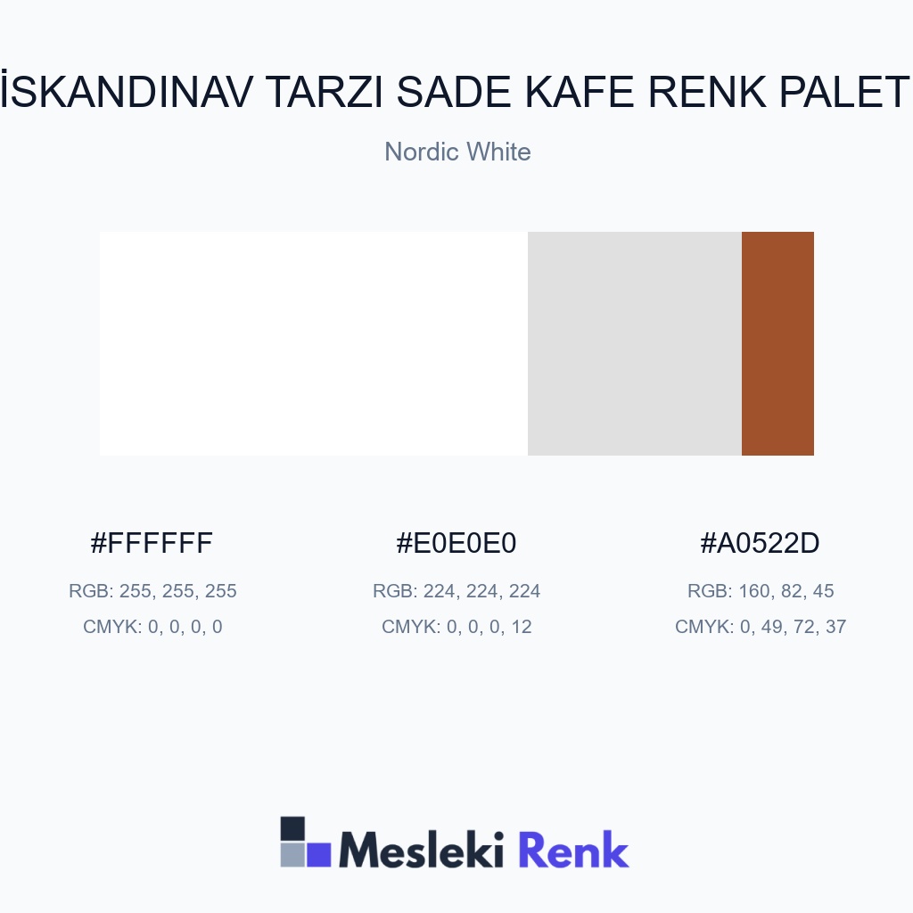 İskandinav Tarzı Sade Kafe Nordic White Renk Paleti