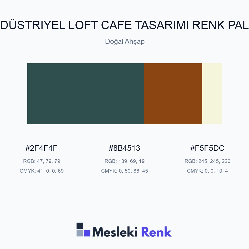Endüstriyel Loft Cafe Tasarımı Doğal Ahşap Renk Paleti