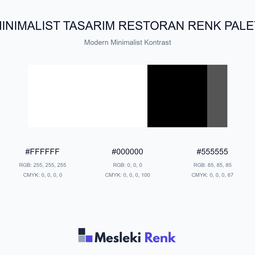 Minimalist Tasarım Restoran Modern Minimalist Kontrast Renk Paleti