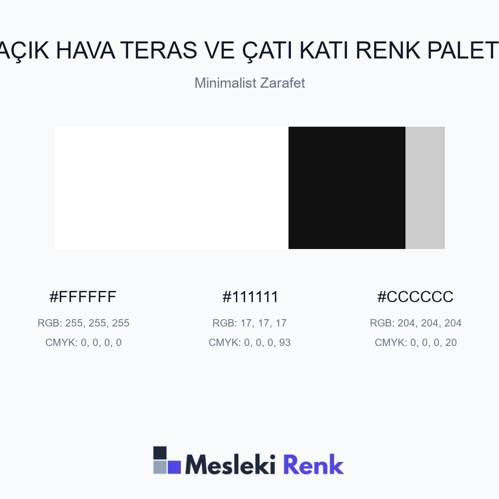 Açık Hava Teras ve Çatı Katı Minimalist Zarafet Renk Paleti