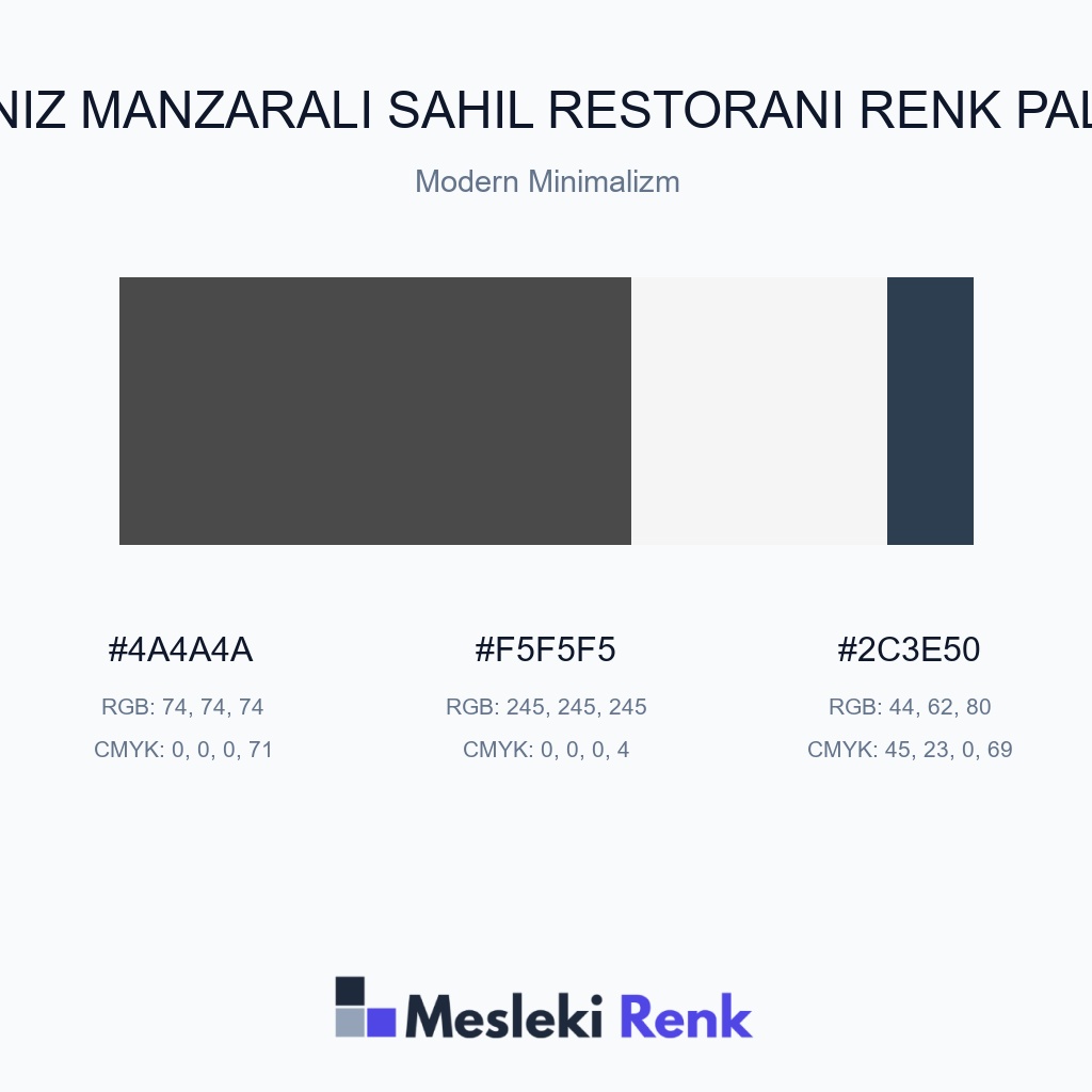 Deniz Manzaralı Sahil Restoranı Modern Minimalizm Renk Paleti
