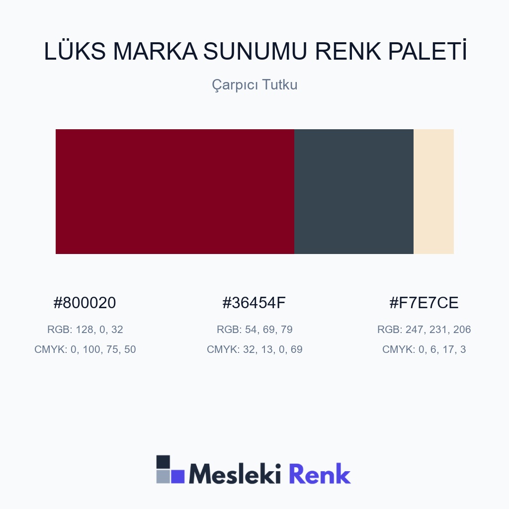 Lüks Marka Sunumu Çarpıcı Tutku Renk Paleti