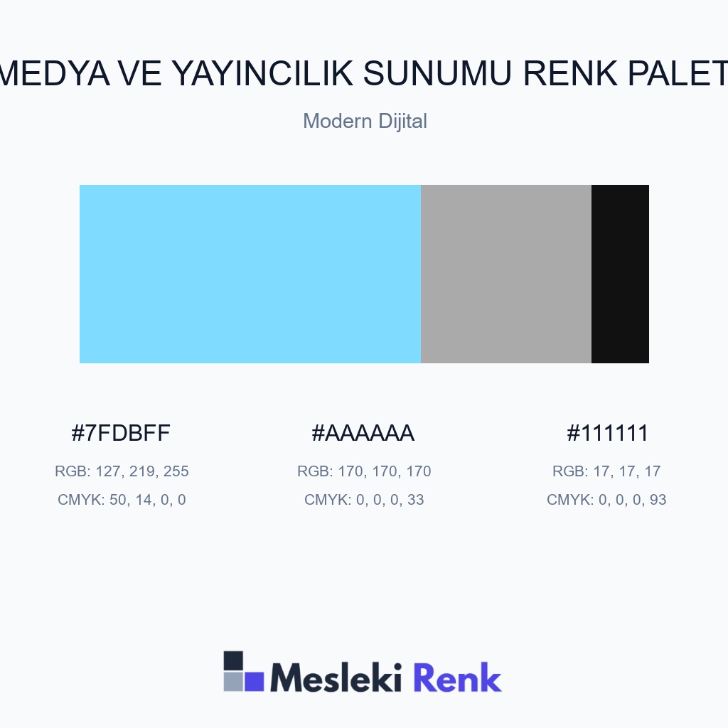 Medya ve Yayıncılık Sunumu Modern Dijital Renk Paleti