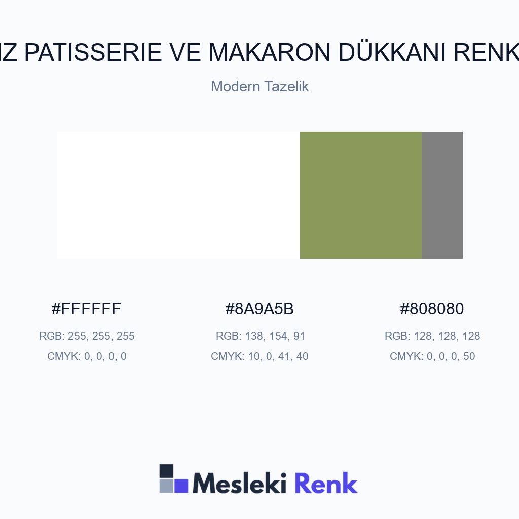Fransız Patisserie ve Makaron Dükkanı Modern Tazelik Renk Paleti