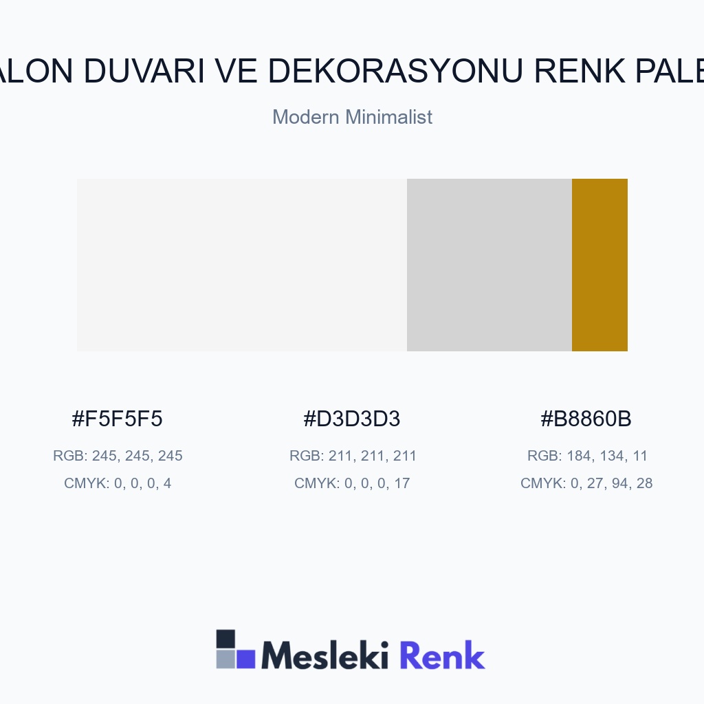 Salon Duvarı ve Dekorasyonu Modern Minimalist Renk Paleti