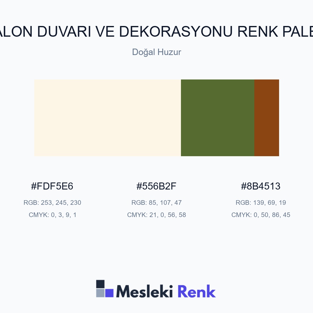 Salon Duvarı ve Dekorasyonu Doğal Huzur Renk Paleti
