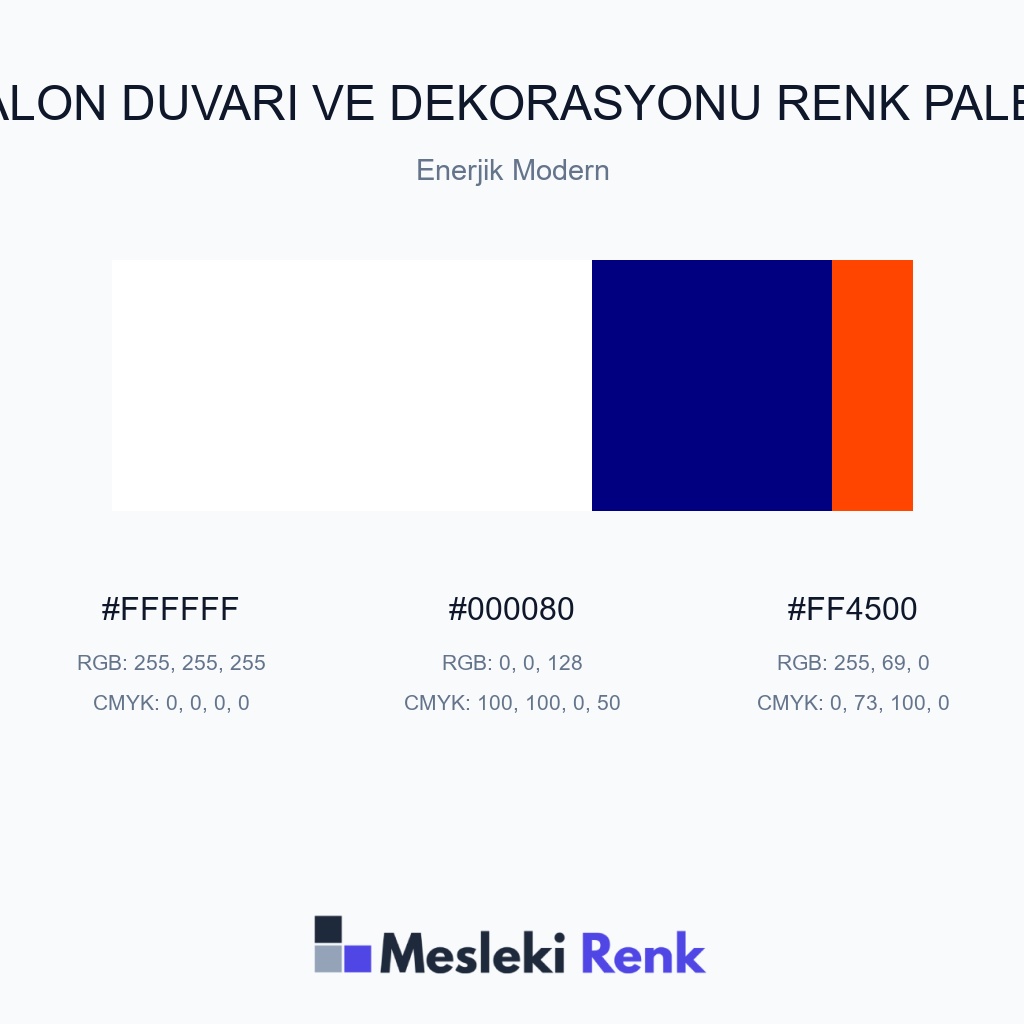 Salon Duvarı ve Dekorasyonu Enerjik Modern Renk Paleti