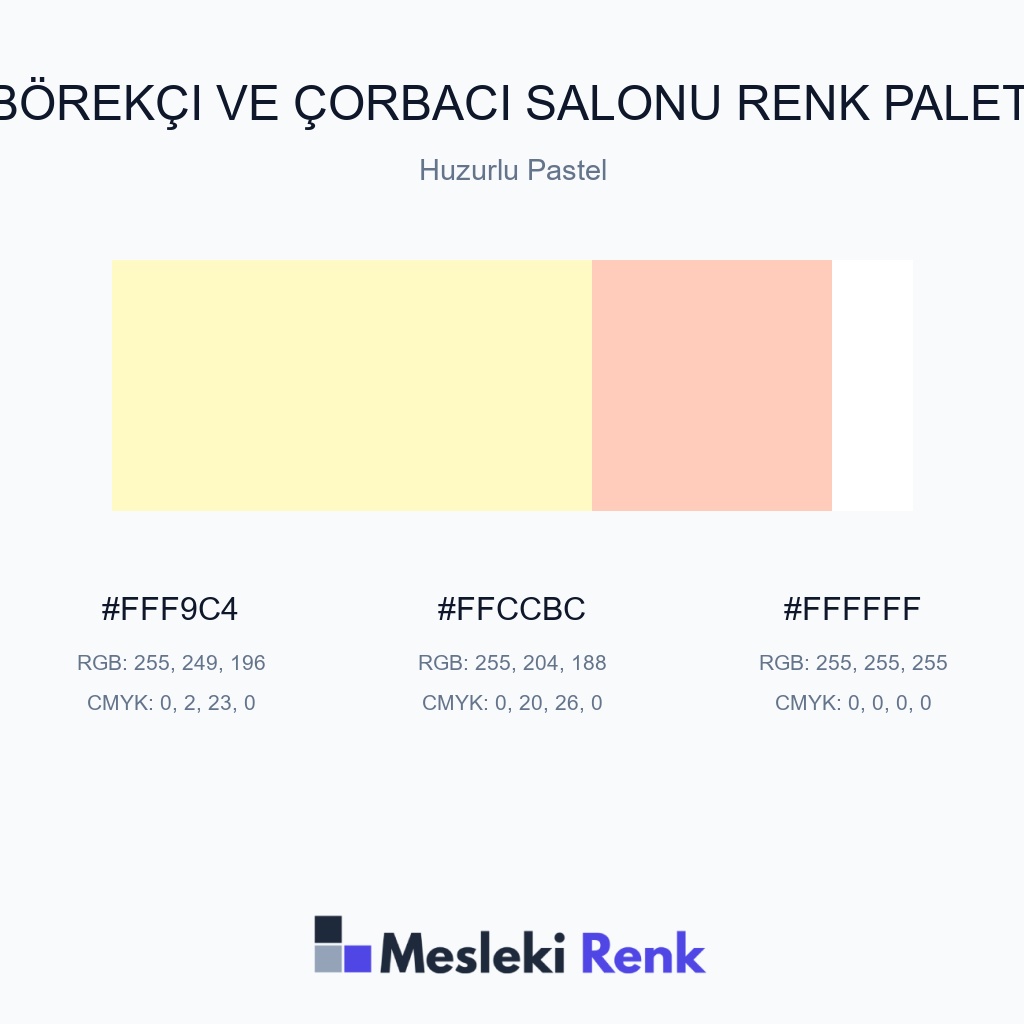 Börekçi ve Çorbacı Salonu Huzurlu Pastel Renk Paleti