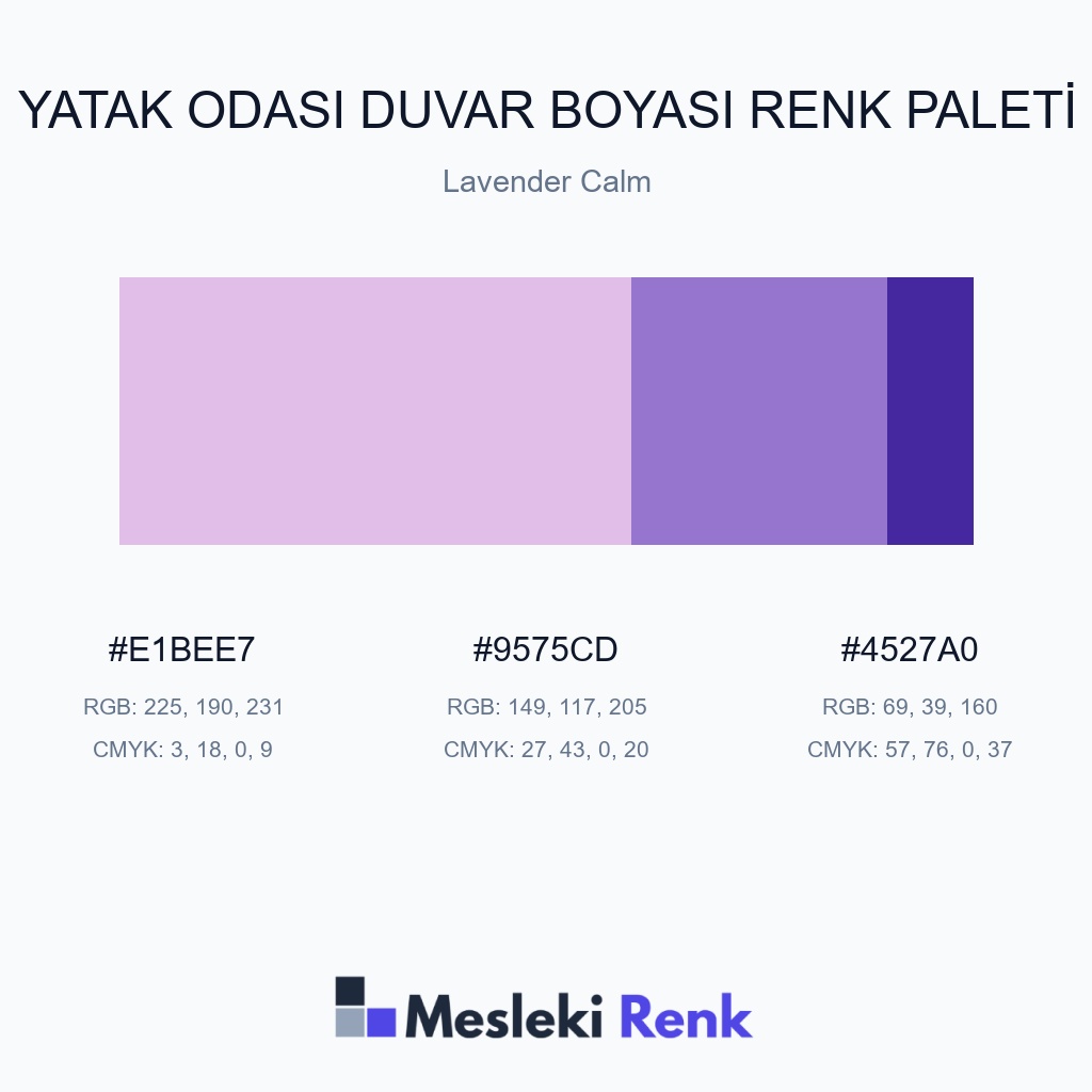 Yatak Odası Duvar Boyası Lavender Calm Renk Paleti