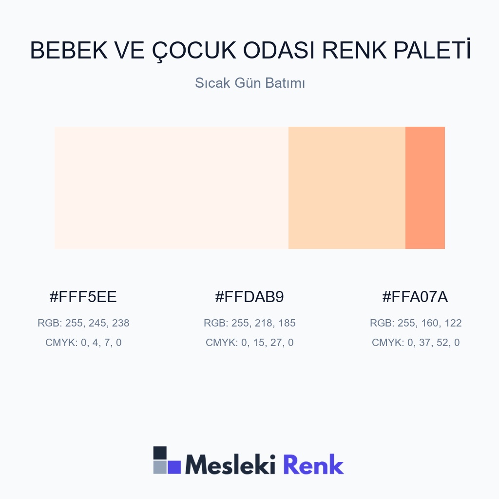 Bebek ve Çocuk Odası Sıcak Gün Batımı Renk Paleti