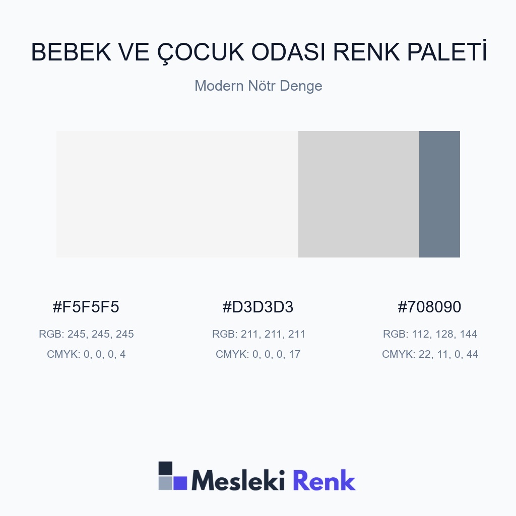 Bebek ve Çocuk Odası Modern Nötr Denge Renk Paleti
