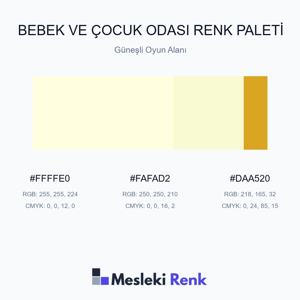 Bebek ve Çocuk Odası Güneşli Oyun Alanı Renk Paleti