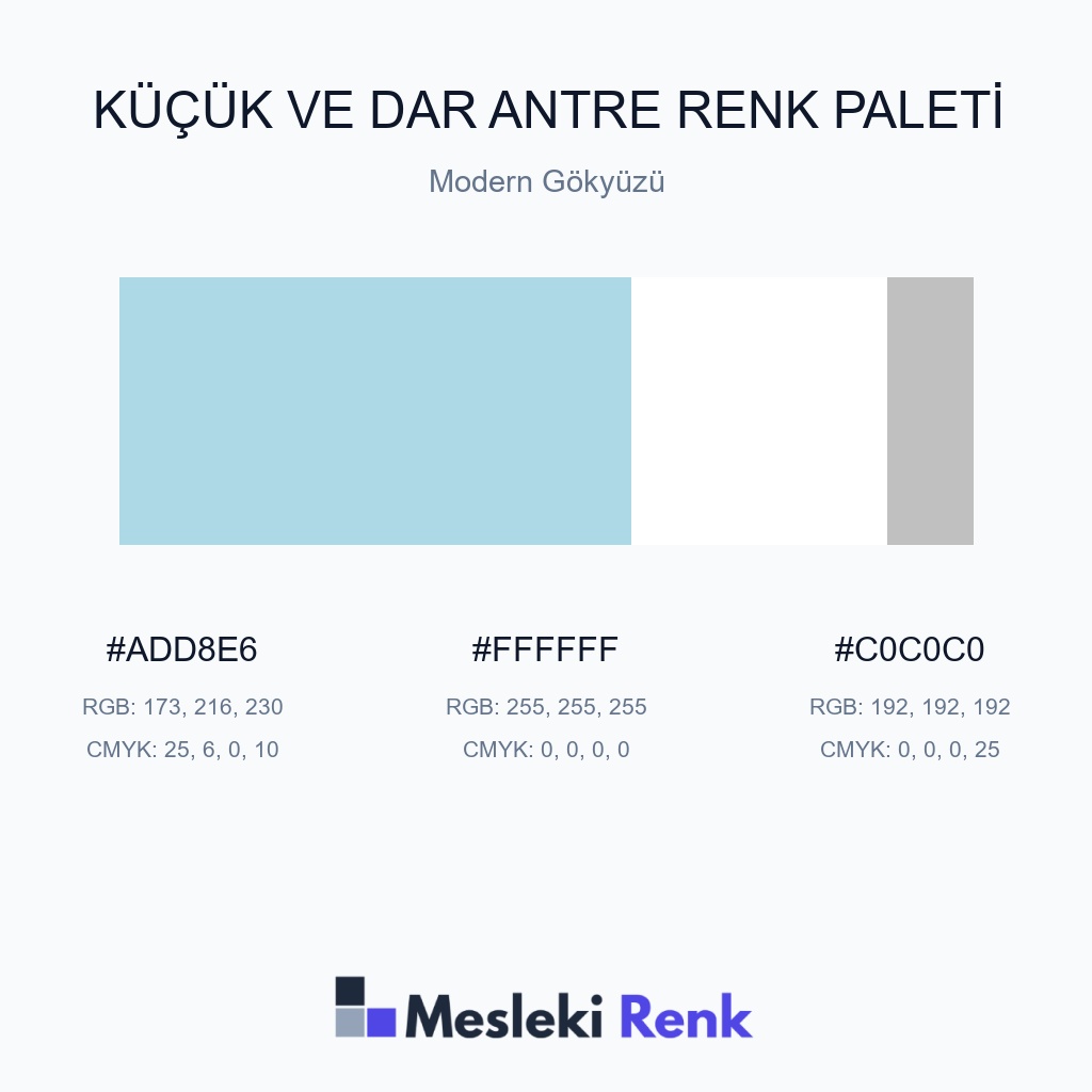 Küçük ve Dar Antre Modern Gökyüzü Renk Paleti
