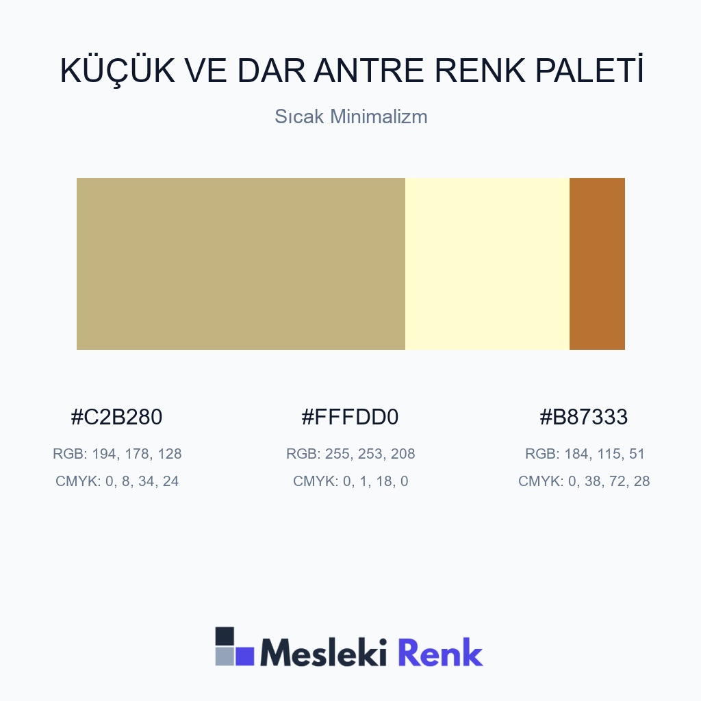 Küçük ve Dar Antre Sıcak Minimalizm Renk Paleti